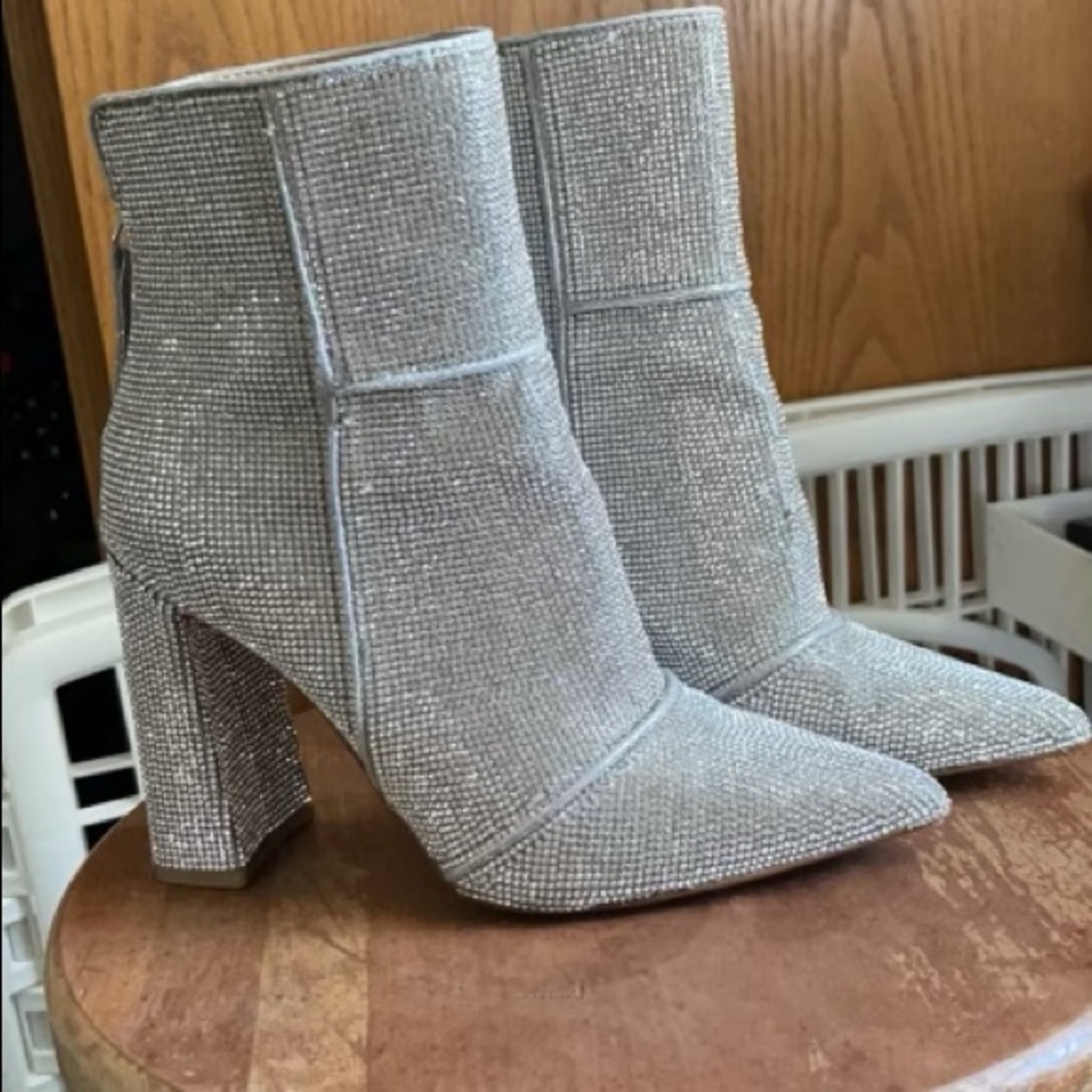 Steve Madden crystal booties